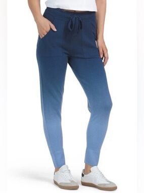 Greyson Koko Joggers Dip Dye Blue Wool Cashmere Blend Size S High Rise Luxury